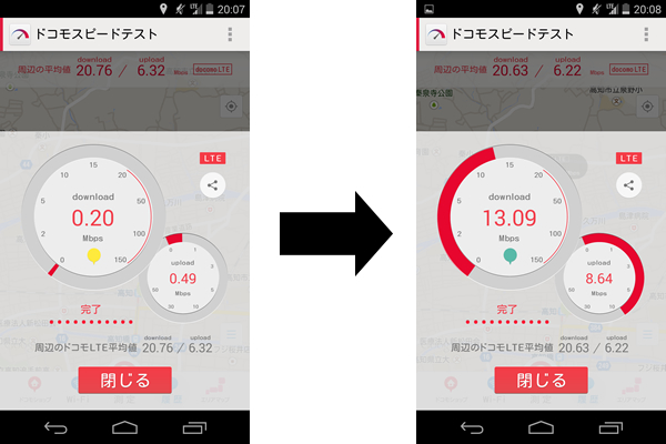 通信速度計測結果 イオンモール高知