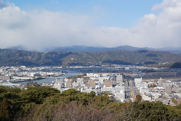 牧野植物園 五台山から高知市街を望む